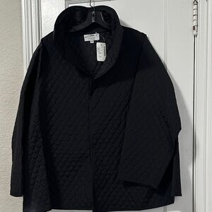 Zoran Black Quilted Pea Coat